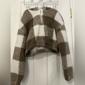 GIRLS SHEIN PLAID SWEATER